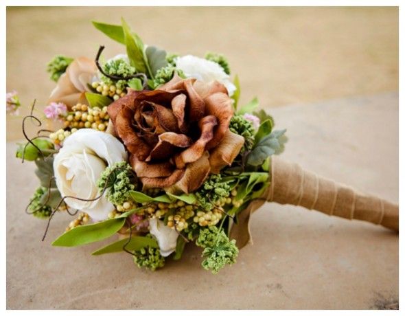 Classic Country Wedding Brown and White Bouquet