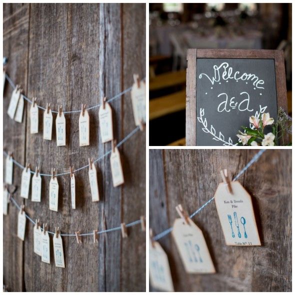 Barn Wedding Place cards and Welcome