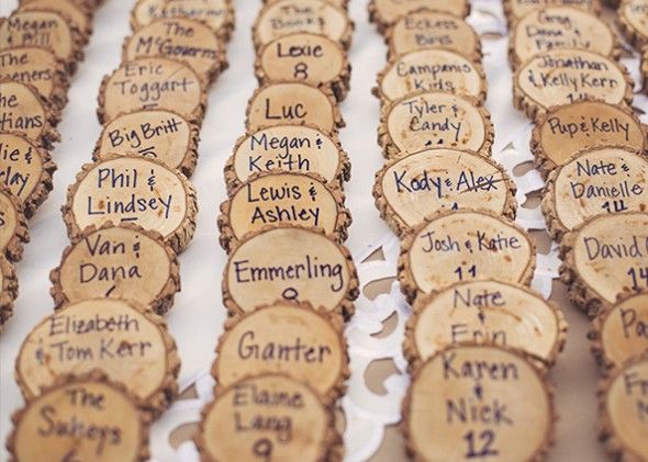 Rustic Wedding Table Place Cards