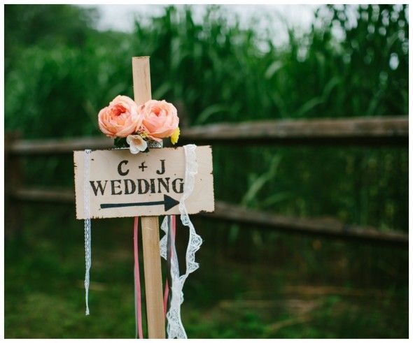 Floral Adorned Wedding Signs