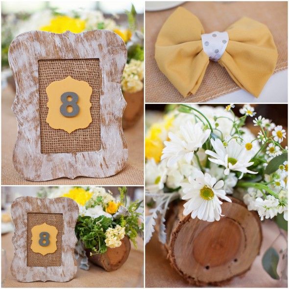 Rustic Wedding Table Numbers and napkin
