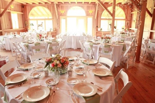 Country wedding reception tables