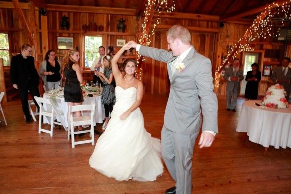 Country wedding reception dancing