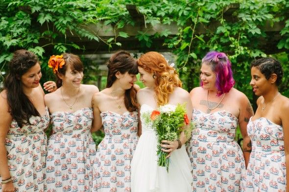Hudson River Valley Outdoor Wedding Bridesmaids + Bride