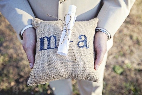 Country wedding rings pillow