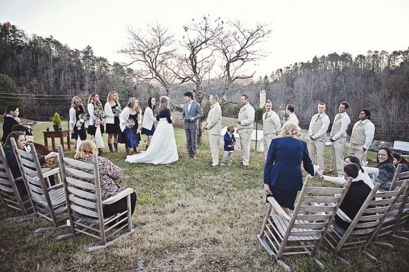 Country wedding outdoor ceremony