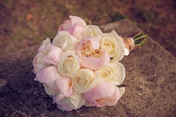 Soft pink and white wedding bouquet