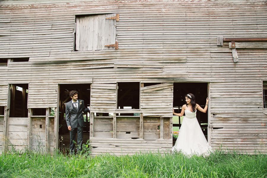 Rustic Vineyard Wedding Couple In Barn