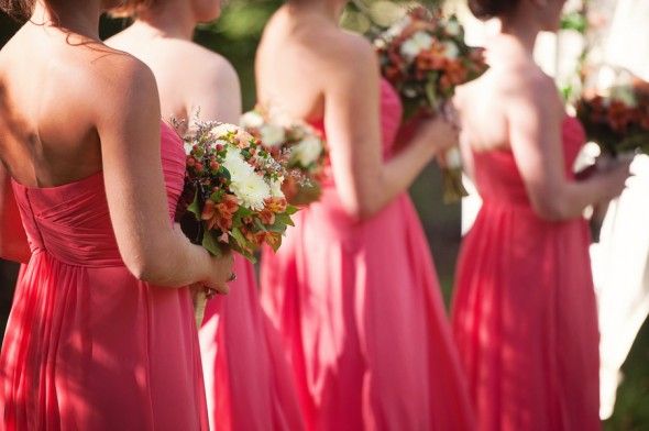 Bridesmaids Coral Dresses