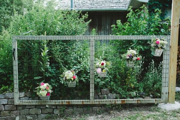 Backyard Wedding Flowers Dress up a fence
