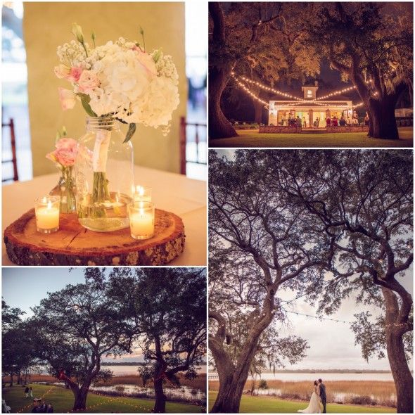 Southern wedding lights and flowers