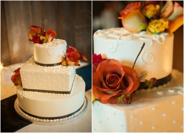 Country wedding cake with flowers