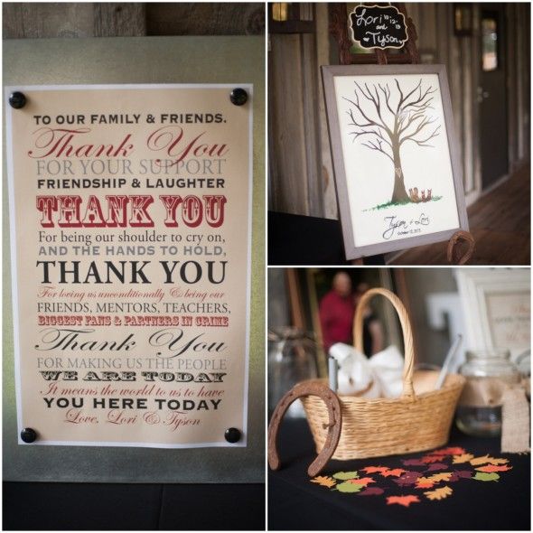 Country wedding family tree and thank you