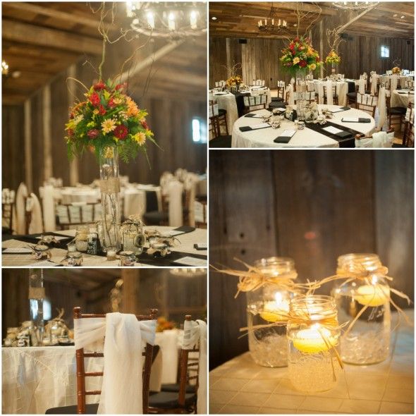 Country wedding table centerpieces