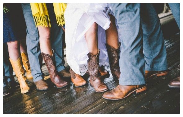 Vintage Rustic Western Wedding Cowboy Boots