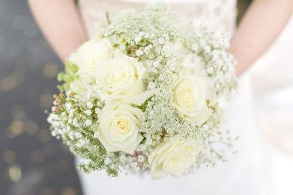 All White Wedding Bouquet 