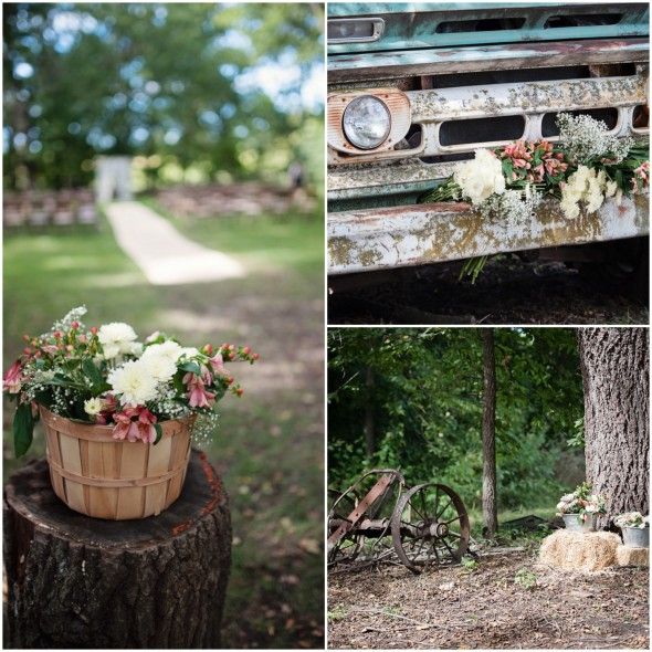 Farm Wedding Flowers and Truck