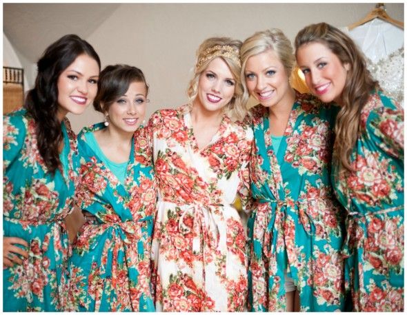 floral robes for bridesmaids