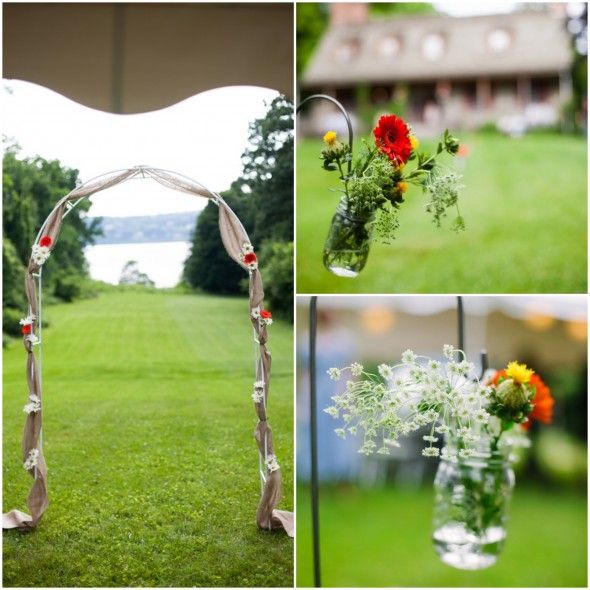 Hudson River Valley Outdoor Wedding Flowers and Setting
