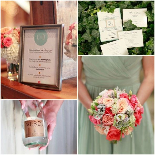Country wedding mint green color theme
