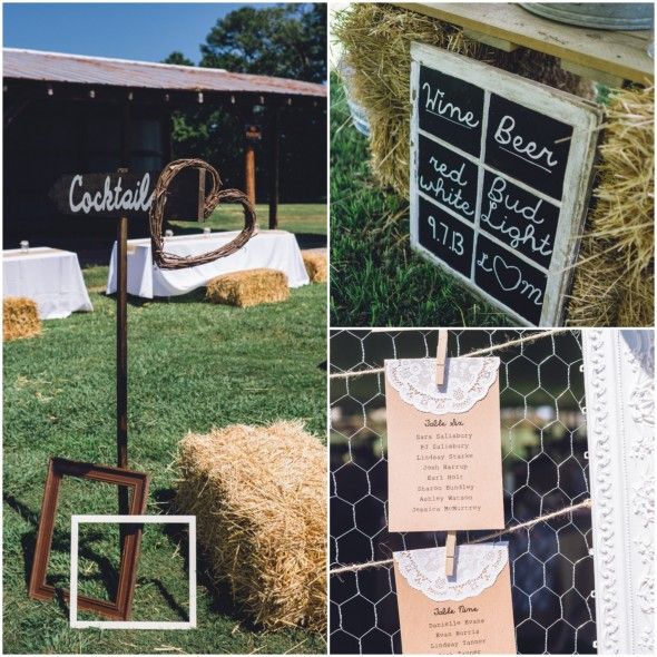Outdoor country wedding signs and table numbers