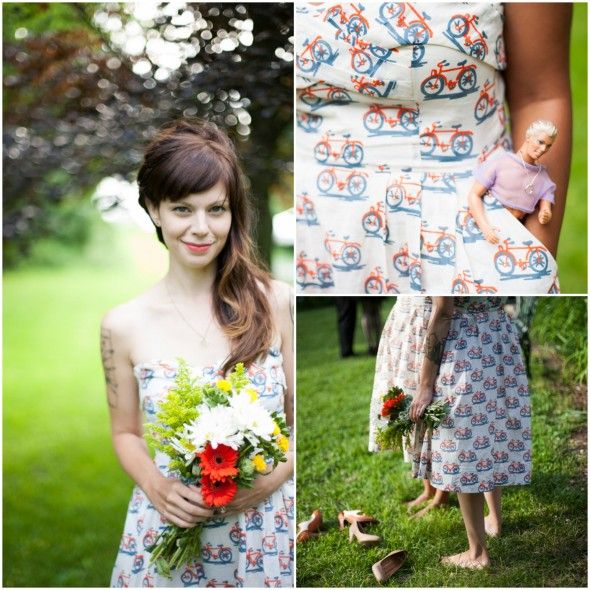 Outdoor Wedding Bridesmaids Print Dresses