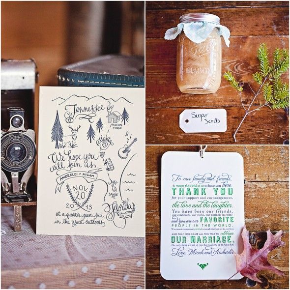 Country wedding invitation and welcome