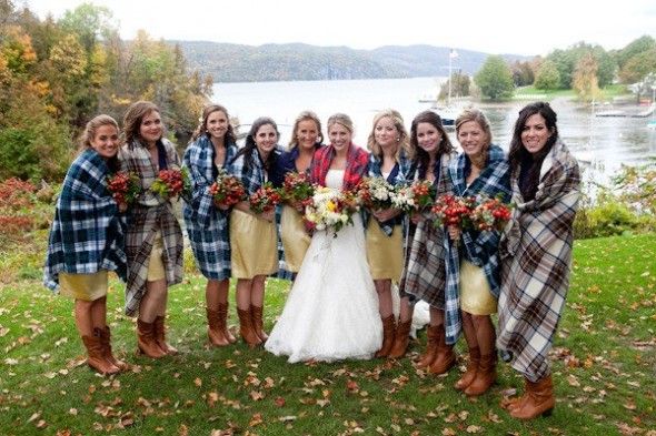 Bridesmaids In Blankets