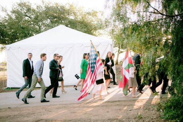 Ranch Wedding French and American Flags
