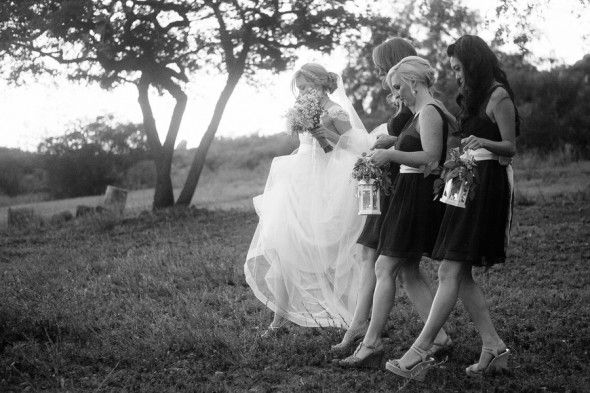 Ranch Outdoor Wedding Ceremony Bridesmaids