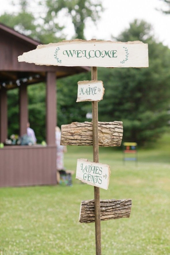 Wood Slab Wedding Sign