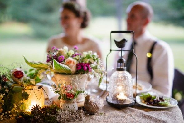 Country Wedding Sweetheart Table Centerpiece