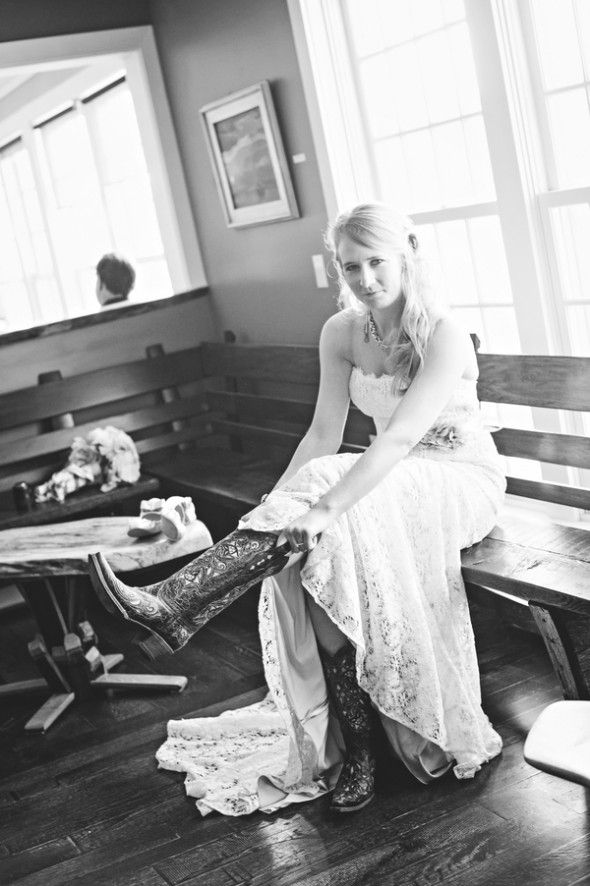 Vineyard Wedding Bride with Boots