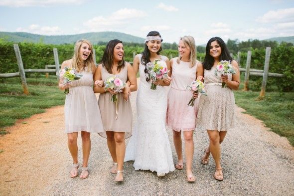 Vineyard Wedding Bride + Bridesmaids