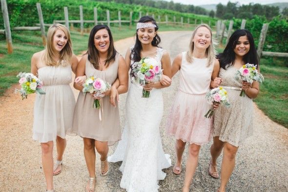 Southern Vineyard Wedding Bride + Bridesmiads