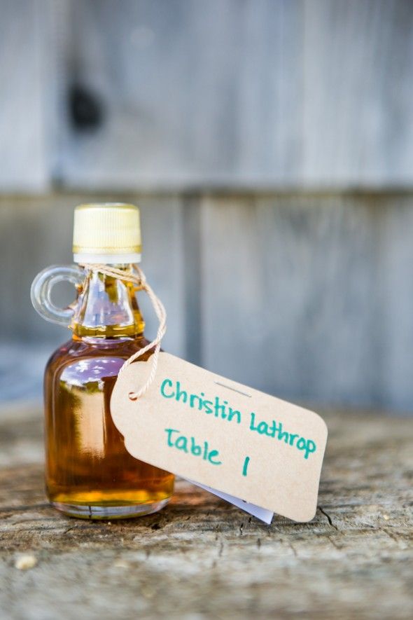 Maple Syrup Wedding Favor and Pace Card