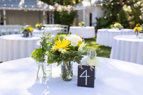 Outdoor Wedding Reception Chalk Table Numbers
