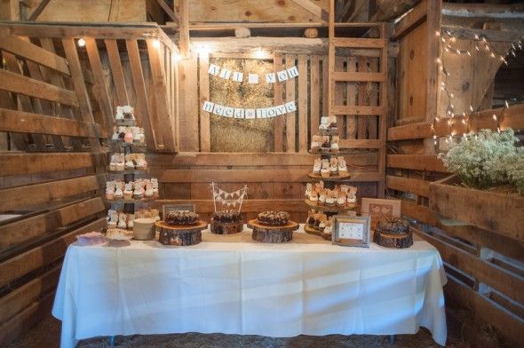 Country Wedding Cupcake and Dessert Table