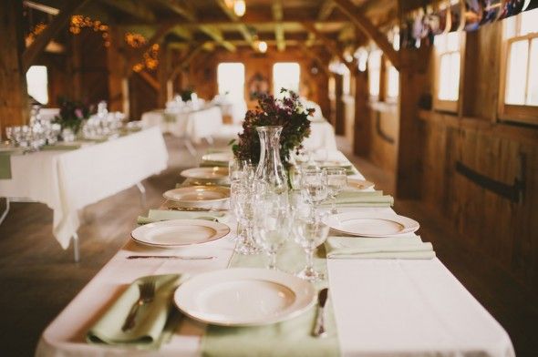 Country Barn Wedding Reception Tables