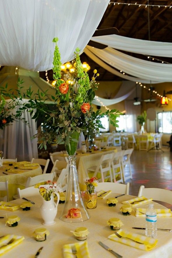 High Flower Centerpieces Country Wedding