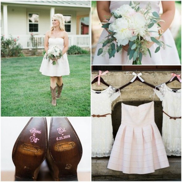 Short Wedding Dress and Boots