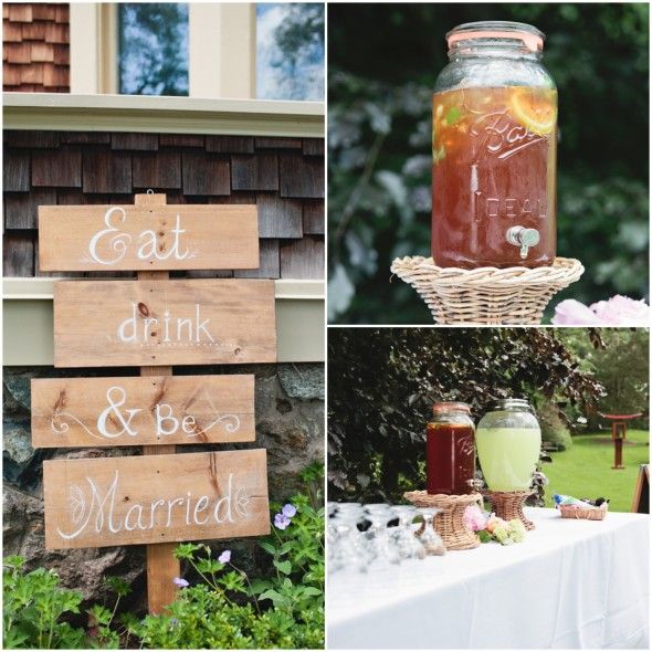 Garden Wedding Drinks and Sign
