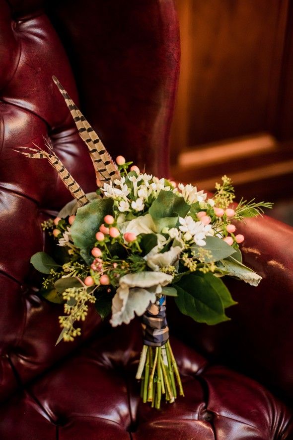 Wedding Bouquet With Feather