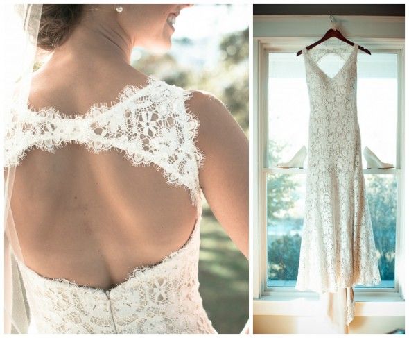 White Lace Keyhole Gown