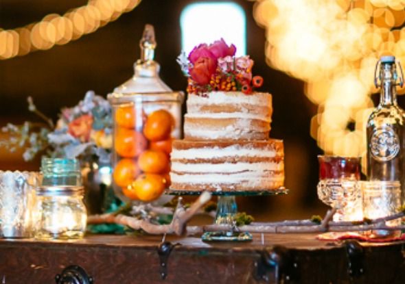 Naked Rustic Wedding Cake