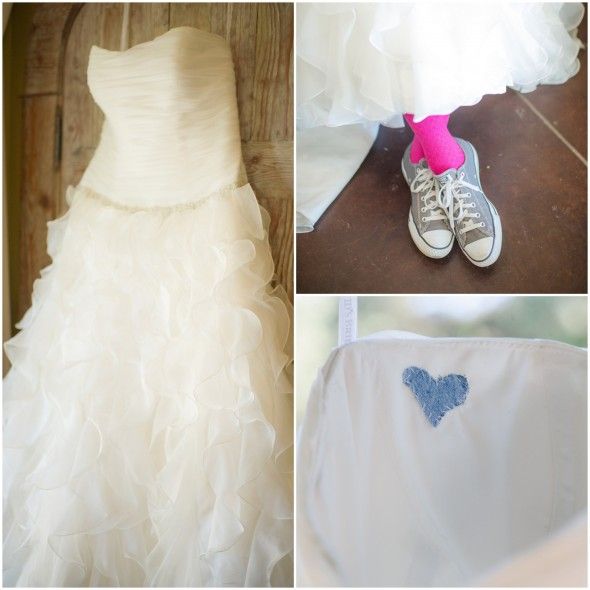 Ruffled Wedding Dress & Pink Socks