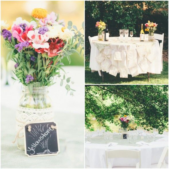Country Wedding Outdoor Reception Tables