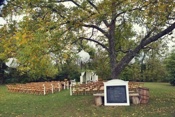 Outdoors Farm Wedding Ceremony
