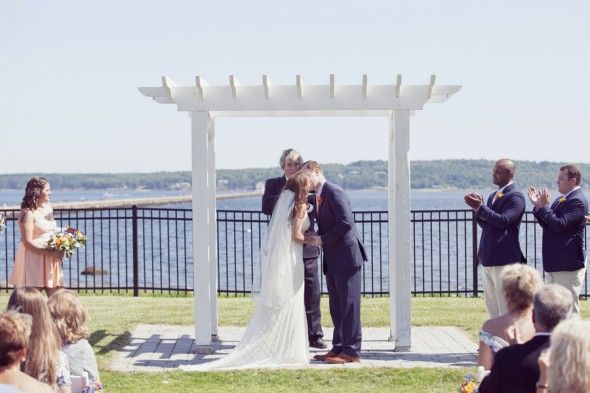 Maine Outdoor Wedding Ceremony  with Ocean Views