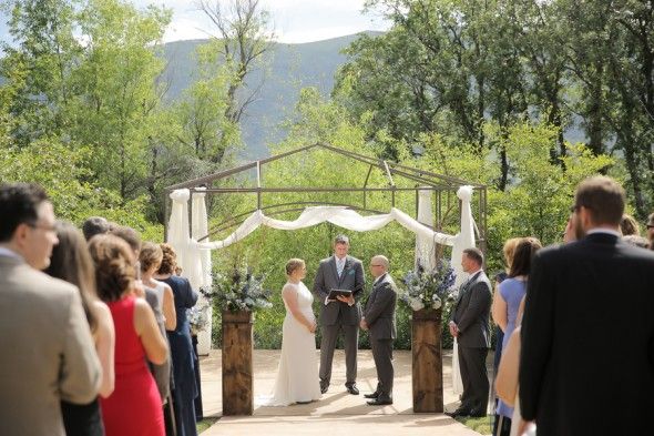 Outdoor Wedding Ceremony Exchanging Vows